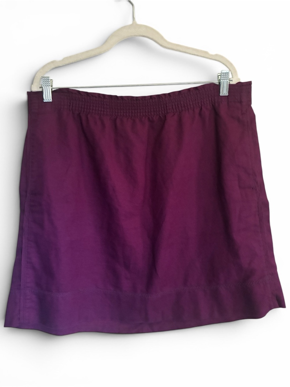 Eddie Bauer Gorpcore Granola Cotton Linen Magenta Purple A-Line Mini Skirt Sz L